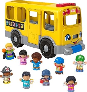 Fisher-Price Little People Toddler Toy Big Yellow School Bus & Community Heroes Set, Musical Pull-Along Vehicle & Figures for Kids Ages 1+ Years (Amazon Exclusive) على أمازون - دليلك لأفضل العروض