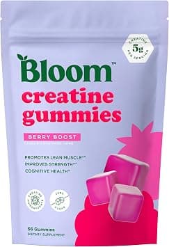Bloom Nutrition Bloom Creatine Monohydrate Gummies, 5g Per Serving, Sugar Free Creatine Gummies for Training, Strength, Cognitive Health and Lean Muscle Mass Support, Gluten Free on Amazon.ae - Price Tracker