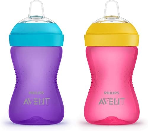 AVENT Philips My Grippy Spout Sippy Cup with Soft Spout and Leak-Proof Design, Pink/Purple, 10oz, 2pk, SCF801/22 on Amazon.ae - Price Tracker