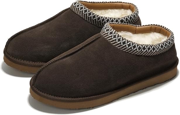 Project Cloud Genuine Leather Mens Slippers with Australian Shearling Lining & Memory Foam Insole Outdoor & House Slippers for Men - Non-Slip Fuzzy Mens Shoes (Relaxation) on Amazon.ae - Price Tracker