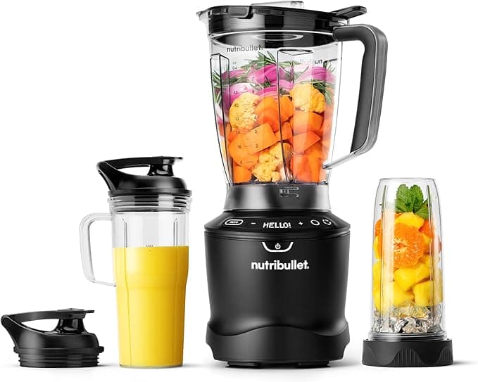 nutribullet® SmartSense Blender Combo, 1400W, 64oz Pitcher, 32oz & 24oz Cups, 5-Speed, Smoothies, Ice and Frozen Fruit, Nut Milk, Soup, Matte Black, NBF50700AK on Amazon.ae - Price Tracker