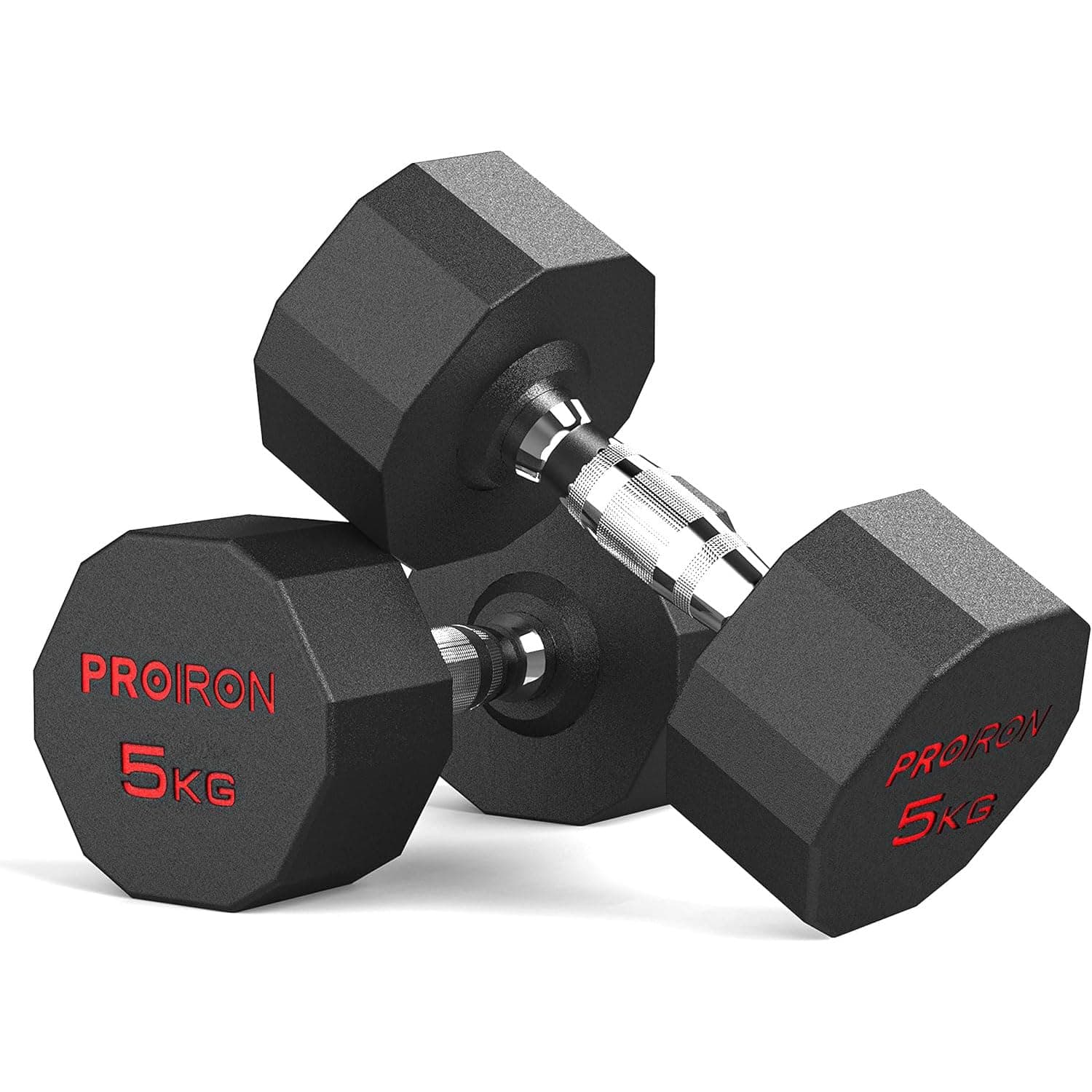 PROIRON Rubber Dumbbells Odorless, Steel Weights Set Men Women Home Gym 3kg 5kg 8kg 10kg 12kg 16kg 20kg 24kg Fitness Training Exercise Body Strength Lifting Equipment (Pair or Single) on Amazon.ae - Price Tracker