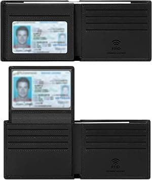 Travelambo Genuine Leather Mens Wallet Handmade Bifold Stylish Rfid Wallet for Men - with 2 ID Windows - with Gift Box/Men's Accessories on Amazon.ae - Price Tracker