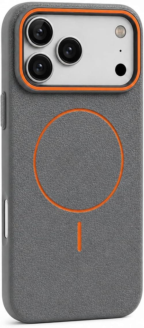 TPU Shock-Absorbent Case for iPhone 17 Pro Max, Basic Cover (2025) - Gray and Orange على Amazon.ae - متتبع الأسعار