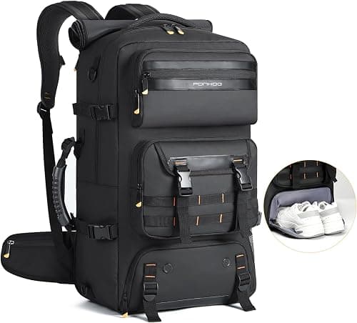 Tokokimo Travel Backpack for Men, 50L Flight Approved Carry On Backpack with 17in Laptop Compartment, Convertible Duffle Bag with USB Port for Weekender, Black on Amazon - Best Deal Finder