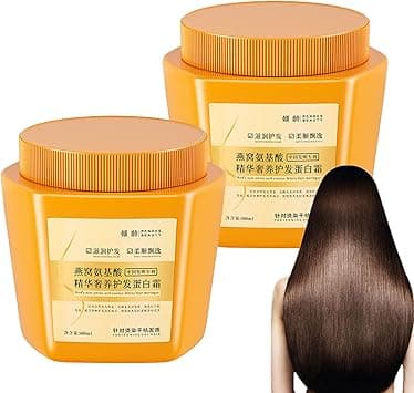 Amino Acid Essence Luxury Nourishing Hair Protein Cream, Amino Acid Hair Smoothing Treatment, Hydrating Moisturizing and Soft Hair Mask, Repair Hair Care Conditioner, for Dry Damaged Hair (2) on Amazon.ae - Price Tracker
