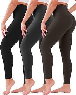 3 Pack Leggings for Women High Waisted No See-Through Tummy Control Soft Yoga Pants Womens Workout Athletic Running Leggings - متتبع أسعار Amazon.sa