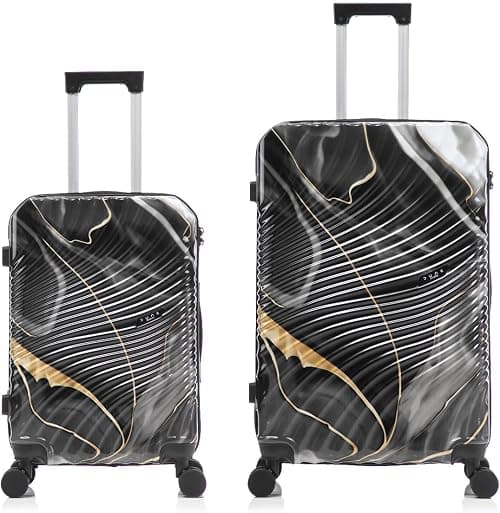 Luggage Bag, Hard Shell & Lightweight, Durable with 8 Spinner Wheels, Travel Check In Suitcase, Unbreakable & Elegant Design (Black, 22 & 28 Inch) on Amazon - Best Deal Finder