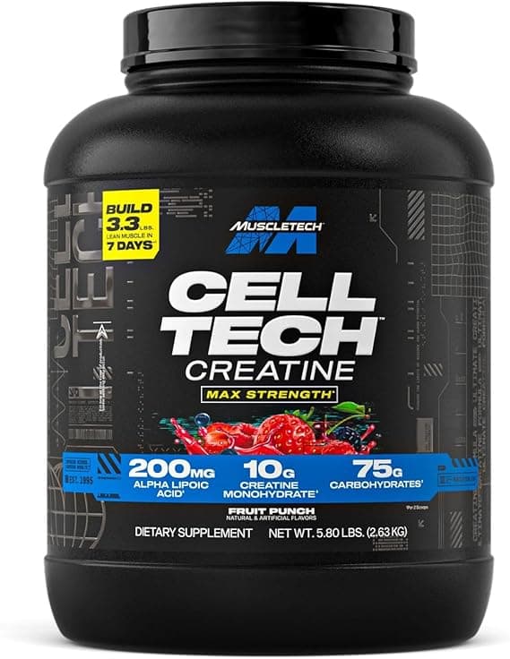 MuscleTech | Cell-Tech | Creatine Monohydrate Powder | Post Workout Recovery Drink | Muscle Builder for Men & Women | Fruit Punch | 2630 grams | 56 servings on Amazon.ae - Price Tracker