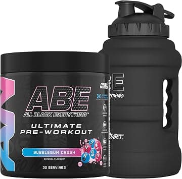 Applied Nutrition Bundle ABE Pre Workout 315g + JUG 2.5 LT Matt Black | All Black Everything Pre Workout Powder, Energy & Physical Performance with Creatine, Beta Alanine (Bubblegum Crush) on Amazon.ae - Price Tracker