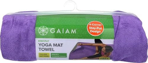 Gaiam Stay Put Yoga Towel Mat Size Yoga Mat Towel (Fits Over Standard Size Yoga Mat - 68" L x 24" W) on Amazon.ae - Price Tracker