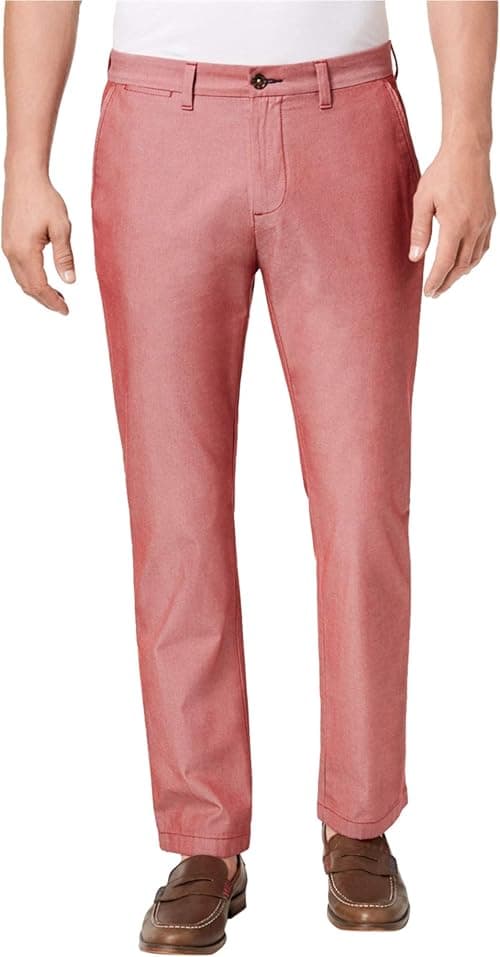 Tommy Hilfiger Mens Chambray Casual Chino Pants, Red, 32W x 32L on Amazon.ae - Price Tracker
