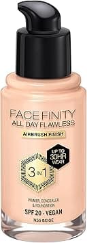 Max Factor Facefinity All Day Flawless Foundation - N55 Beige, 30ml on Amazon.ae - Price Tracker