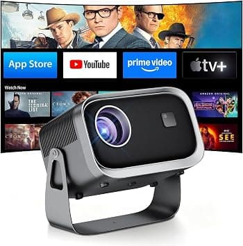 Salange Mini Portable Projector 4K - Smart Projectors with Built-in Apps | WiFi 6,BT5.2,16000Lumens High Brightness, Electric Focus/Keystone, 200” Big Screen,P28B Projector for Home/Outdoor Movies على Amazon.ae - متتبع الأسعار