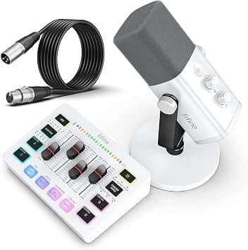 Fifine Gaming Equipment Bundle, XLR/USB Dynamic Streaming Microphone with Audio Mixer Set, Podcast Recording Mic with Gain Knob, Voice Game-KS5W on Amazon.ae - Price Tracker