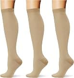 (3 pairs) Compression Socks 20-30 mmHg Long Knee High Socks for Women Men Support Athletic Travel Daily Wear - متتبع أسعار Amazon.sa
