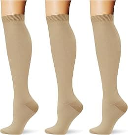 (3 pairs) Compression Socks 20-30 mmHg Long Knee High Socks for Women Men Support Athletic Travel Daily Wear - متتبع أسعار Amazon.sa