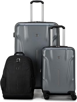 Wenger Ryon 3Piece Luggage Set Carry On Check In Luggage and 16" Laptop Backpack Shark على Amazon.ae - متتبع الأسعار