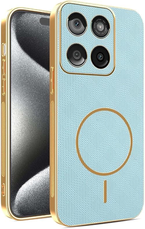 UPLAI Magnetic Case for Motorola Moto G77 5G, Ultra Thin Shockproof Silicone Cover, Unique Leather Texture, Premium TPU Bumper Elegant Electroplate Case. Blue on Amazon.ae - Price Tracker