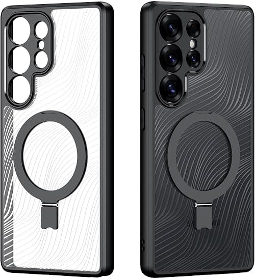 Azonee Magnetic Case for Samsung Galaxy S25 Ultra, Shockproof & Military-Grade Protection, Compatible with MagSafe, Anti-Fingerprint, Hydrophobic, Translucent Clear Back, Black على Amazon.ae - متتبع الأسعار