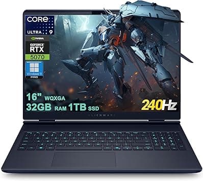 Dell Alien-Ware 16X Aurora Gaming AI Laptop 16" WQXGA 240Hz (100% DCI-P3) Intel 24-core Ultra 9 275HX 32GB RAM 1TB SSD GeForce RTX 5070 (Up to 798 AI Tops) Thunderbolt Win11Pro on Amazon.ae - Price Tracker