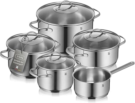 WMF Provence Plus 5-Piece Induction Saucepan Set with Glass Lid, Polished Cromargan Stainless Steel, Saucepan Set, Uncoated on Amazon.ae - Price Tracker