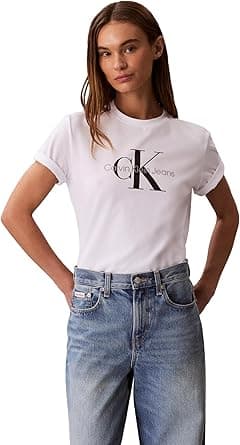 Calvin Klein womens Monogram Logo Crewneck T-shirt Monogram Logo Crewneck T-shirt (pack of 1) on Amazon.ae - Price Tracker