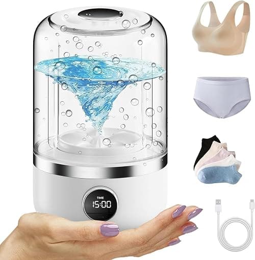 Mini Washing Machine, 1.2L Portable Underwear Washing Machine, Compact Deep Cleans Underwear, Socks, Baby Clothes, Small Laundry Machines for Apartment, Dorm, Hotel, Travel & Camping on Amazon.ae - Price Tracker