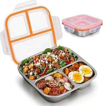 Lunch Box Containers Stainless Steel, Bento Lunch Box for Adults Men Women, Salad box, 3-Compartments Metal Food Storage Containers with Leakproof Lids for Travel Picnics Office on Amazon.ae - Price Tracker