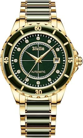 Diella Luxury Men's watches Automatic Mechanical Movement Self Winding Dress Watch Waterproof Jade & Stainless Steel Wrist Watches for Men (Model:AD6020) on Amazon.ae - Price Tracker