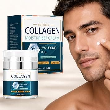 ViBon Men's Collagen Moisturizing Cream, 5% Retinol + Hyaluronic Acid, Moisturize and Brighten the Skin Face Cream, Daily Moisturizer, for Office and Household Tasks, with Easy Care on Amazon.ae - Price Tracker