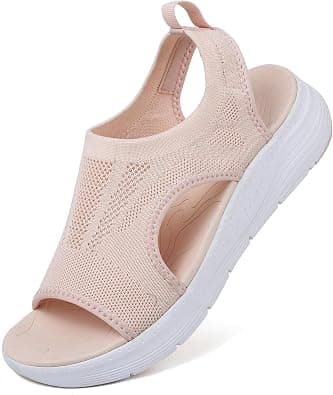 Womens Sandals Arch Support Orthotic Slip-On Sport Sandals Open-Toe Wedge Sandal Washable Slingback Platform Walking Sandals on Amazon.ae - Price Tracker