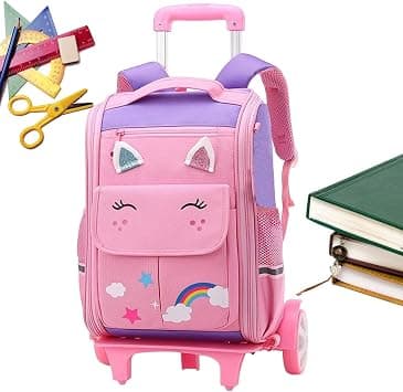 Rolling Backpack | Adjustable Rolling Backpack for School - Cartoon Large Capacity 2-in-1 Backpack for School Travel Camping on Amazon.ae - Price Tracker