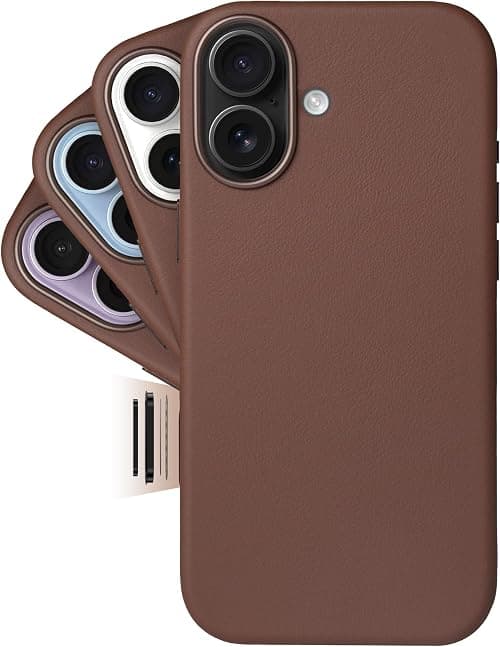 LONLI Classic Leather Case for iPhone 17, Made of European Vachetta Leather (Gold Standard), with Camera Control and MagSafe Compatibility, Dark Brown Saddle on Amazon.ae - Price Tracker