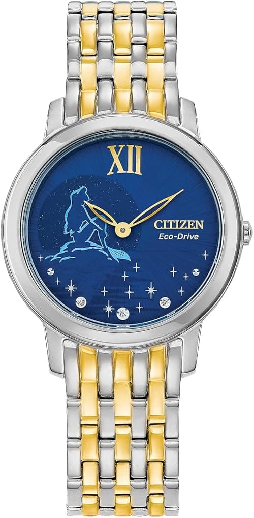 Citizen Eco-Drive Disney Ariel Diamond Ladies' Watch (Model: EX1449-50W), Two Tone on Amazon.ae - Price Tracker