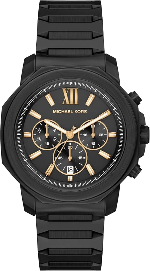 Michael Kors Men's Prescott Chronograph Black Stainless Steel Watch (Model: MK9252) على Amazon.ae - متتبع الأسعار