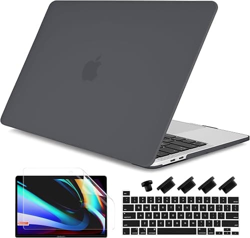 DONGKE for MacBook Pro 13 inch Case 2023 2022 2021 2020 Release Model: A2338 M2/M1 A2289 A2251 with Touch Bar & Touch ID, Frosted Matte Plastic Hard Shell Case & Keyboard Cover, Black on Amazon.ae - Price Tracker