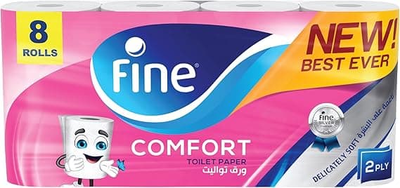 Fine Comfort Toilet Tissues Paper 8 Rolls, 180 sheets x 2 Ply on Amazon.ae - Price Tracker