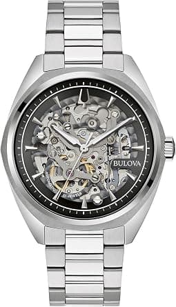 Bulova Men's Analogue Automatic Watch with Stainless Steel Strap 96A293, black, Bracelet على Amazon.ae - متتبع الأسعار
