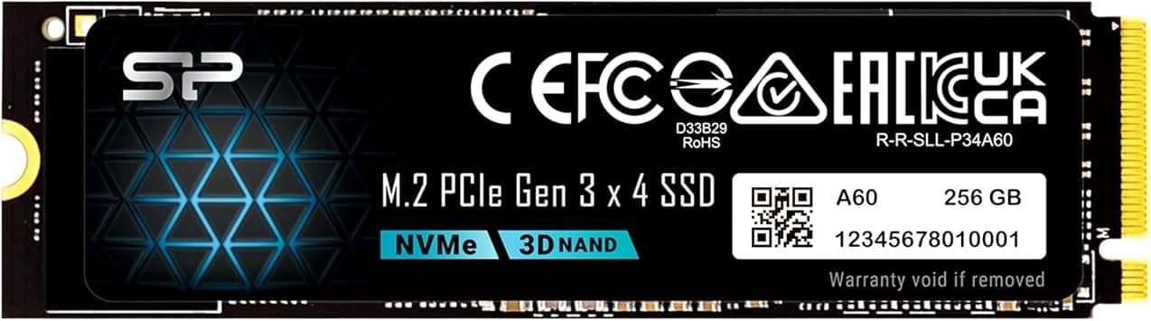 SP Silicon Power P34A60 256GB NVMe SSD PCIe Gen3x4 M.2 2280, 3D TLC NAND with SLC Cache, 600TBW High Performance Internal Solid State Drive, Read/Write Speeds Up to 2,200/1,600 MB/s on Amazon.ae - Price Tracker