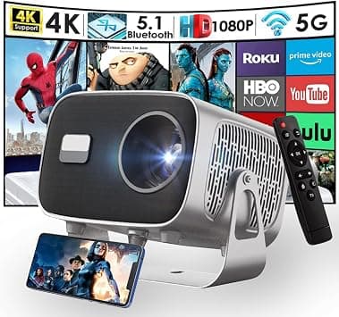4K HD Portable Projector with WiFi6 & Blutooth, Android 11, 200”Display Supported, Smart Projector Outdoor Moives & Home Theater with Stand for Smartphone Laptops PC TV Stick (Gungrey-D1) على Amazon.ae - متتبع الأسعار