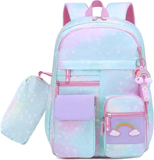 School Backpack for Girls Rainbow Backpack Kids Cute Bookbag Kids Backpack Laptop Travel Bag on Amazon.ae - Price Tracker
