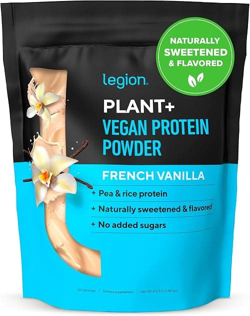 LEGION Plant+ Vegan Protein Powder, Vanilla - Rice and Pea, Plant Based Protein Blend. Gluten Free, GMO Free, Naturally Sweetened and Flavored (Vanilla)| 20 Servings |2 Lbs on Amazon - Best Deal Finder