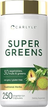 Carlyle Super Greens Capsules | 250 Count | Non-GMO & Gluten Free Supplement على Amazon.ae - متتبع الأسعار