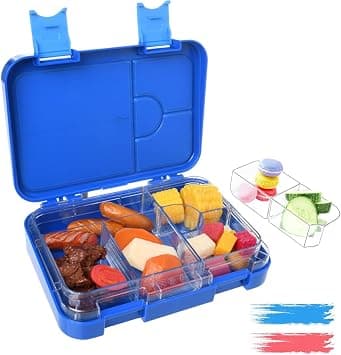 VUCATIN Lunch Bento Box, Bento Lunch Boxes with 4 or 6 Compartments for School Picnic and Travel (dark blue) on Amazon.ae - Price Tracker