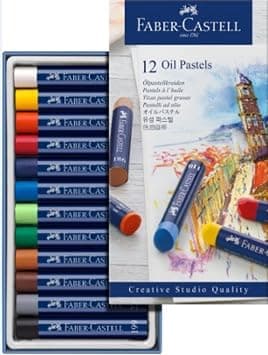 Faber-Castell Creative Studio Oil Pastel Crayons – 12 Vibrant Colors - متتبع أسعار Amazon.sa