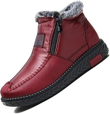 Women's Warm Waterproof Non Slip Winter Boots, Warm Thickened Waterproof Non Slip Snow Boots with Front Zipper on Amazon.ae - Price Tracker