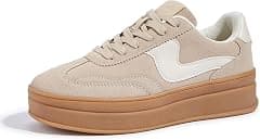 LUCKY STEP Women's Platform Fashion Sneakers Thick Sole Suede Genuine Leather Classic Rubber Gum Sole Low Top Casual Walking Shoes - Amazon.sa Price Tracker