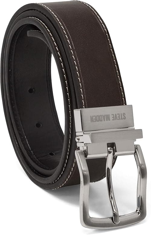 Steve Madden mens Dress Casual Every Day Leather Belt Belt on Amazon.ae - Price Tracker