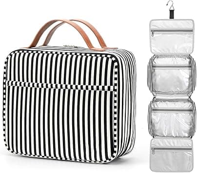 Hanging Travel Toiletry Bag, Large Capacity Cosmetic Toiletry Organizer, for Women, Men, with 4 Compartments, Sturdy Hook, Portable Hanging Bathroom Pouch for Travel, Daily Use on Amazon - Best Deal Finder
